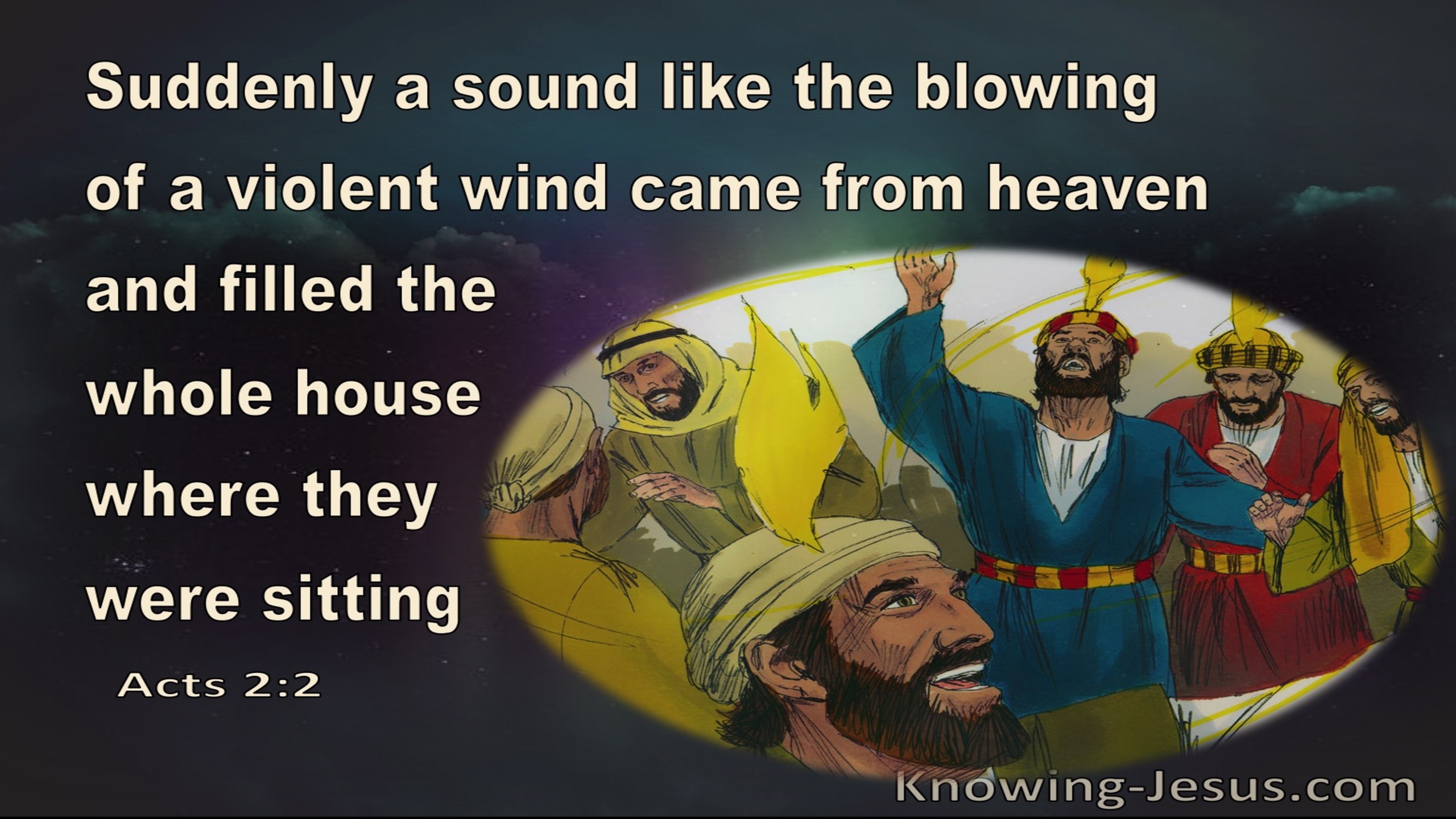 Acts 2:2 Suddenly A Sound Like A Violent Wind (black)